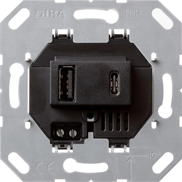 Gira 236900 USB-Spannungsversorgung 2-fach Typ A/C Einsatz