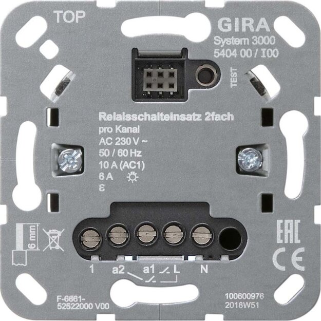 Gira 540400 S3000 RelaisschaltEinsatz 2-fach Einsatz