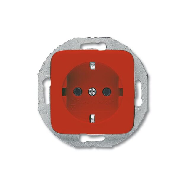 Busch-Jaeger 20 EUCRD-217-101 Schuko® Steckdosen-Einsatz Reflex SI mit rundem Tragring Rot Ral 3020 2CKA002011A6256