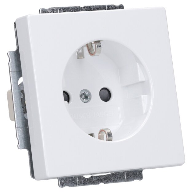 Busch-Jaeger 20 EUCRB-84 Schuko®-Std oSpr eBs mit erh. Berührungsschutz Studioweiß 2CKA002013A5440