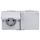 Jung 622WW SCHUKO® Aufputz Zweifach-Steckdose Lichtgrau Serie WG