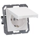 Jung A1520BFKLWW SCHUKO® Steckdose mit Klappdeckel (Thermoplast bruchsicher) Alpinweiß Serie A