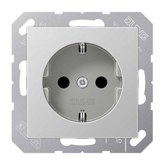 Jung A1520KIAL SCHUKO® Steckdose mit Berührungsschutz (lackiertes Aluminium) Aluminium Serie A