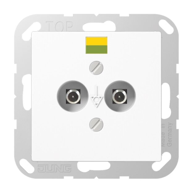 Jung A565-2BFWW Potentialausgleich-Steckdose (Thermoplast bruchsicher) Alpinweiß Serie A