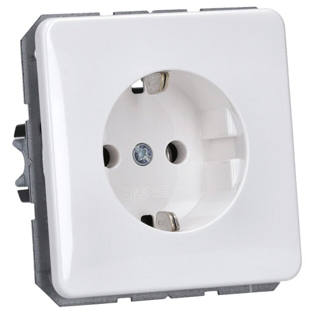Jung CD1520BFWW SCHUKO Steckdose (Thermoplast bruchsicher) Alpinweiß Serie CD