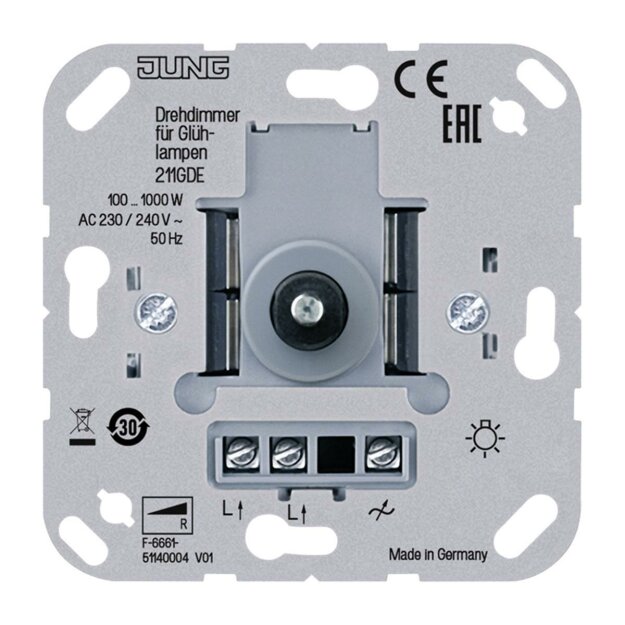 Jung 211GDE Drehdimmer mit Druck-Wechselschalter