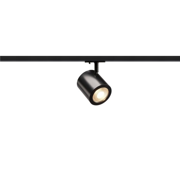 SLV 1000711 Enola_C LED Strahler für 1-Phasen Hochvolt-Stromschiene, 3000K, Schwarz, 35°, 1-Phasen Adapter 10,5x14,8 cm