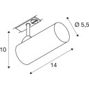 SLV 143581 Helia 50 LED Strahler für 1-Phasen Hochvolt-Stromschiene, 3000K, Weiß, 35°, 1-Phasen Adapter 14x12 cm