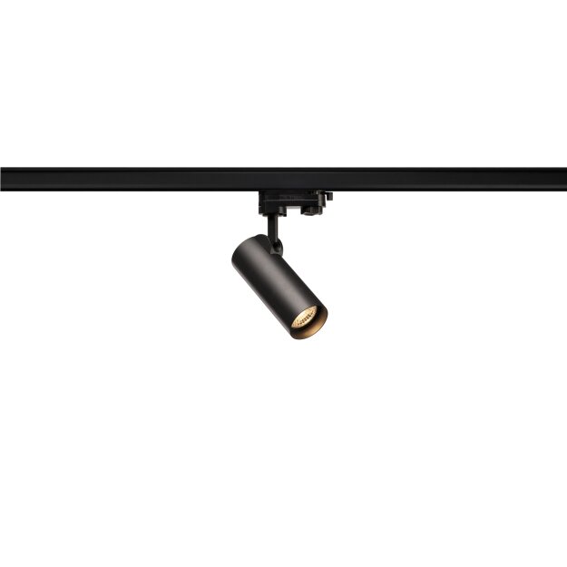 SLV 152960 Helia 50 LED Strahler für 3-Phasen Hochvolt-Stromschiene, 3000K, Schwarz, 35°, 3-Phasen Adapter 14x15 cm