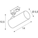 SLV 152960 Helia 50 LED Strahler für 3-Phasen Hochvolt-Stromschiene, 3000K, Schwarz, 35°, 3-Phasen Adapter 14x15 cm