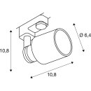 SLV 1001872 Puri Track QPAR51 Glas, Weiß 50W, 3-Phasen Adapter 14,5x12 cm