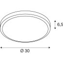 SLV 229971 Ainos, Deckenleuchte, LED, 3000K, rund, Weiß, m. Sensor 6,5 cm