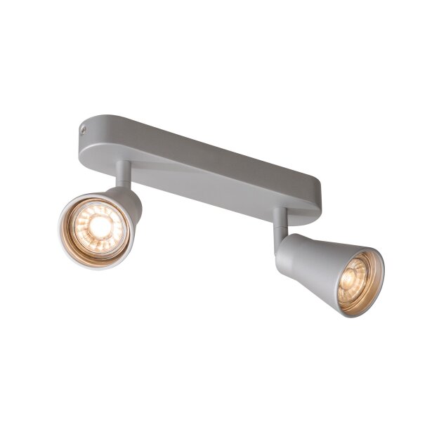 SLV 1000891 Avo CW Double, Indoor Wand- & Deckenaufbauleuchte, QPAR51, Silber, max. 50W 24x11,5x9,5 cm