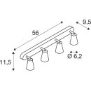 SLV 1000896 Avo CW Quad, Indoor Wand- & Deckenaufbauleuchte, QPAR51, Weiß, max. 50W 56x11,5x9,5 cm