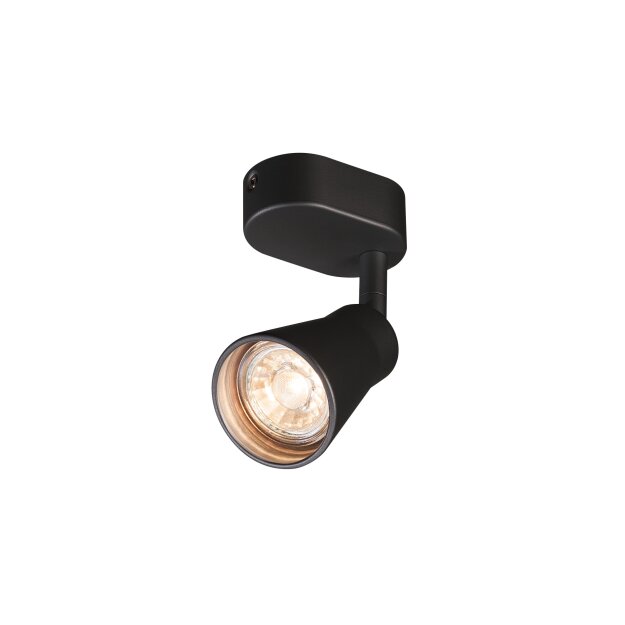 SLV 1000886 Avo CW Single, Indoor Wand- & Deckenaufbauleuchte, QPAR51, Schwarz, max. 50W 8x11,5x9,5 cm