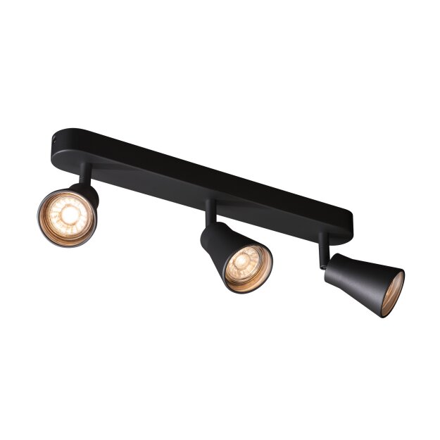 SLV 1000892 Avo CW Triple, Indoor Wand- & Deckenaufbauleuchte, QPAR51, Schwarz, max. 50W 40x11,5x9,5 cm