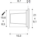 SLV 233660 Brick, Outdoor Wandeinbauleuchte, LED, 3000K, Edelstahl, 230V, IP67, 850lm, 10W 21x9,1x9,3 cm