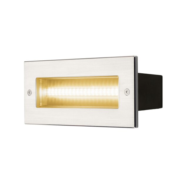 SLV 233650 Brick, Outdoor Wandeinbauleuchte, LED, 3000K, Edelstahl, IP67, 230V, 950lm 10W 21x9,1x9,3 cm