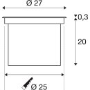 SLV 1002893 Dasar® 270 Outdoor LED Bodeneinbauleuchte 3000K rund IP67 asymmetrische Abstrahlung 20,3 cm