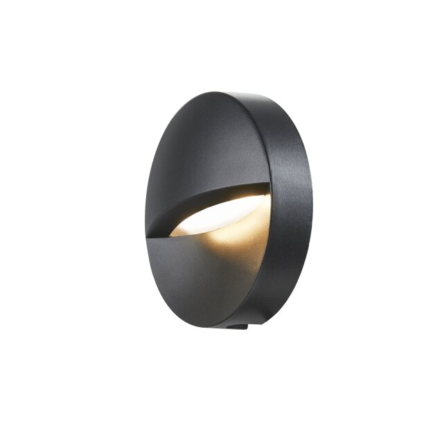 SLV 1002868 Down&er Out Round WL Outdoor LED Wandeinbauleuchte Anthrazit 3000K 4,4 cm
