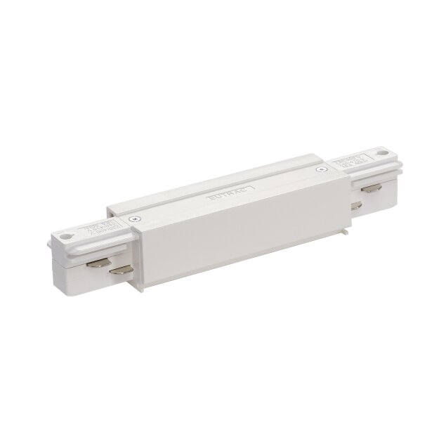 SLV 1001517 Eutrac Längsverbinder m. Einspeisemöglichkeit, Verkehrsweiß 26x3,6x3,2 cm