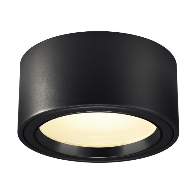 SLV 1001939 FERA CL, LED Indoor Deckenaufbauleuchte, Schwarz, 3000K, 100° 12,5 cm