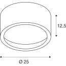 SLV 1001939 FERA CL, LED Indoor Deckenaufbauleuchte, Schwarz, 3000K, 100° 12,5 cm