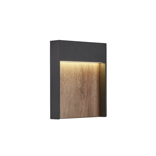 SLV 1002953 Flatt Outdoor LED Wandaufbauleuchte 3000K IP65 Anthrazit/Braun 18x23x7 cm