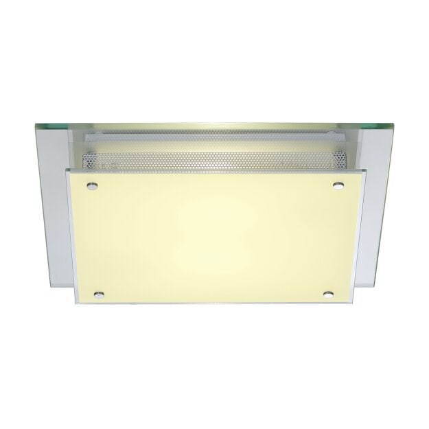 SLV 155180 Glassa Square E27 Deckenleuchte, eckig, 2xE27, max. 2x60W 39x39x8,4 cm