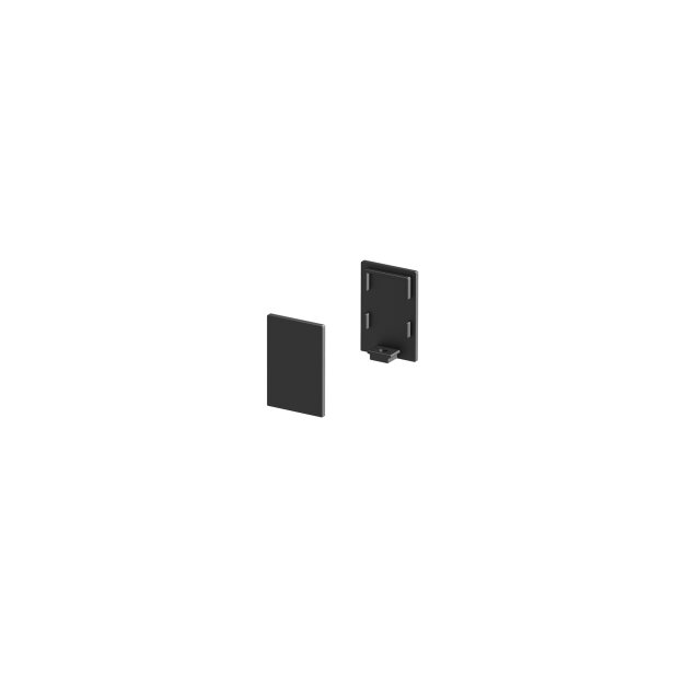 SLV 1000486 Grazia 10 Endkappe für Grazia Aufbauprofil Standard, 2 Stk., hohe Ausführung, Schwarz 1,75x2,62x0,55 cm