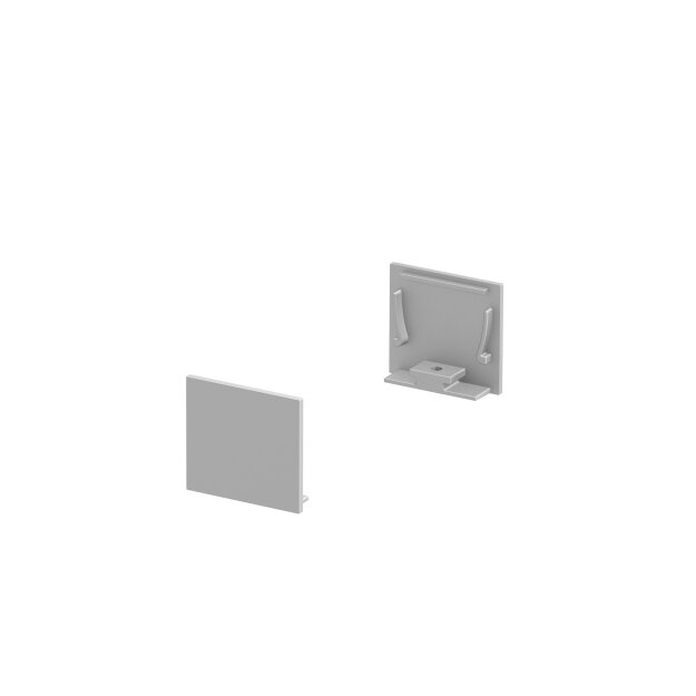 SLV 1000565 Grazia 20 Endkappe für Grazia Aufbauprofil Standard, 2 Stk., flache Ausführung, Alu 3,5x3,2x1 cm