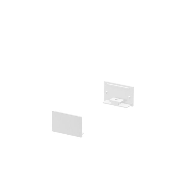 SLV 1000560 Grazia 20 Endkappe für Grazia Aufbauprofil flach, 2 Stk., flache Ausführung, Weiß 3,5x2,2x1 cm