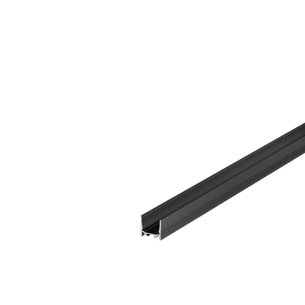 SLV 1000516 Grazia 20 LED Aufbauprofil, Standard, gerillt, 3m, Schwarz 300x3,5x3,2 cm