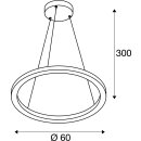 SLV 1002910 One 60 Dali Indoor LED Pendelleuchte Weiß 3 cm