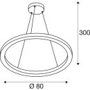 SLV 1002911 One 80 Dali Indoor LED Pendelleuchte Schwarz 80x3cm