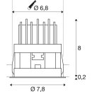 SLV 1002591 Horn Magna LED Outdoor Deckeneinbauleuchte Weiß 3000K 25° 8,2 cm