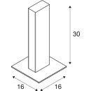 SLV 232155 H-Pol, Wege- & Standleuchte, einflammig, LED, 3000K, Anthrazit, L/B/H 16,5/16,5/36 cm