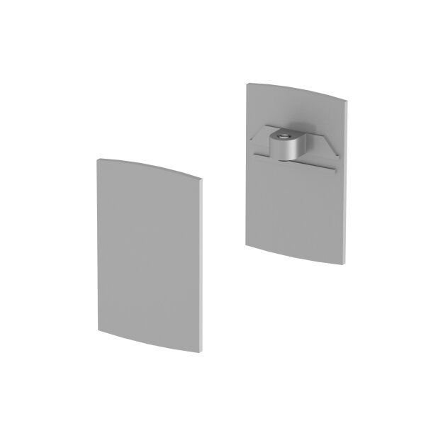 SLV 1001809 H-Profil Endkappen, Silber 1,2x2,6x4,3 cm
