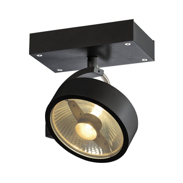 SLV 1000702 Kalu 1 QPAR111, Wand- & Deckenleuchte, Schwarz, max. 75W 15x9x18 cm