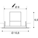 SLV 1000833 Kini LED Outdoor Deckeneinbauleuchte, Weiß, 3000K, 60°, IP65 6,5 cm