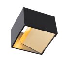 SLV 1000638 Logs In LED Wandleuchte, Schwarz/Messing, 2000K-3000K Dim to Warm 10x7x10 cm