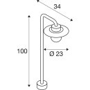 SLV 1000822 Molat Pole, Outdoor Stehleuchte, IP44, E27, Anthrazit, max. 60W 100x34 cm