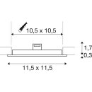 SLV 1003011 Senser 12 Indoor LED Deckeneinbauleuchte eckig Weiß 11,5x11,5x2 cm