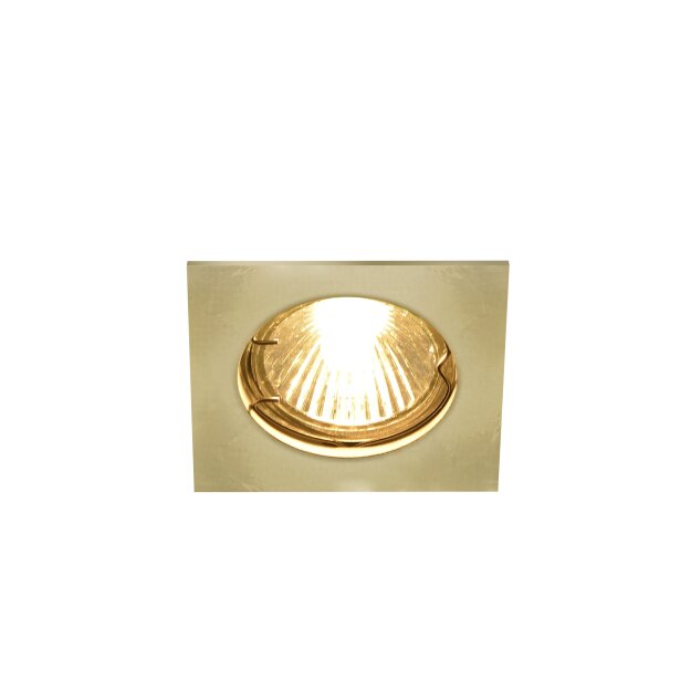 SLV 1002206 Pika QPAR51, quadratisch, Indoor Deckeneinbauleuchte, Messing, starr, max. 50W 7,5x7,5x10 cm