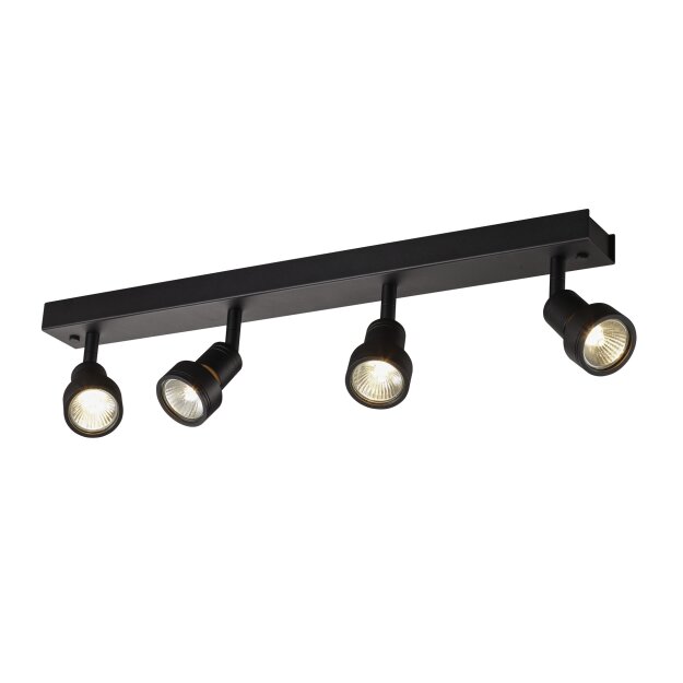 SLV 1002029 Puri CW, Indoor Wand- und Deckenaufbauleuchte, quad, QPAR51, Schwarz, 4x50W 56x5,6x8,6 cm