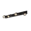 SLV 1002029 Puri CW, Indoor Wand- und Deckenaufbauleuchte, quad, QPAR51, Schwarz, 4x50W 56x5,6x8,6 cm