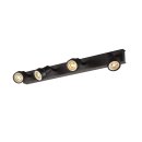 SLV 1002029 Puri CW, Indoor Wand- und Deckenaufbauleuchte, quad, QPAR51, Schwarz, 4x50W 56x5,6x8,6 cm