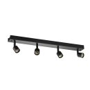 SLV 1002029 Puri CW, Indoor Wand- und Deckenaufbauleuchte, quad, QPAR51, Schwarz, 4x50W 56x5,6x8,6 cm