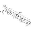 SLV 1002029 Puri CW, Indoor Wand- und Deckenaufbauleuchte, quad, QPAR51, Schwarz, 4x50W 56x5,6x8,6 cm