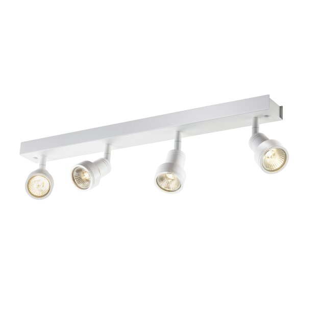 SLV 1002030 Puri CW, Indoor Wand- & Deckenaufbauleuchte, quad, QPAR51, Weiß, 4x50W 56x5,6x8,6 cm